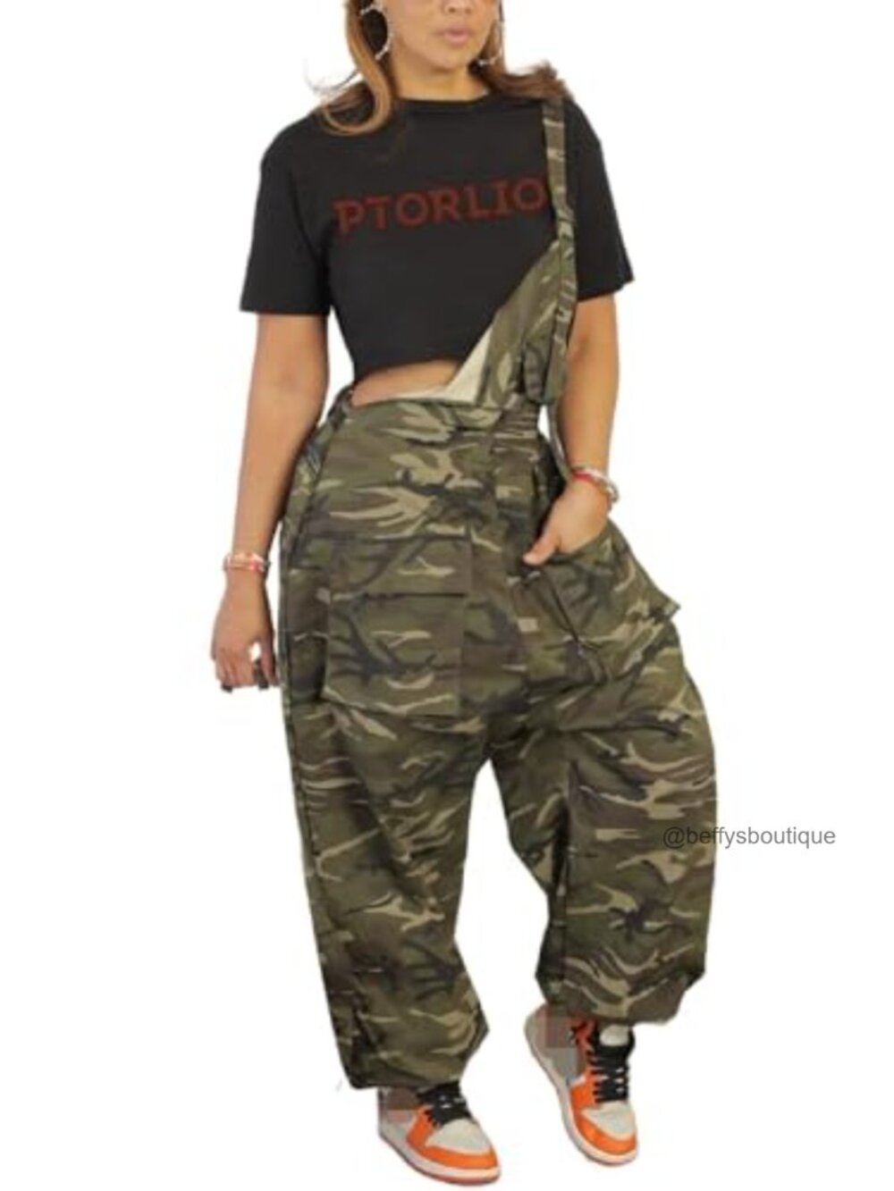 Loose Fit Baggy Harem Bib Jumpsuit with Pockets Plus Size Overalls